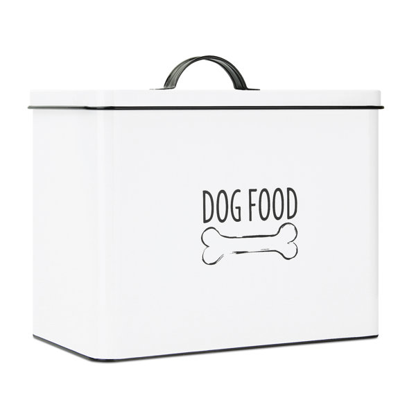 Outshine Co Outshine White Farmhouse Dog Food Bin Can Be Personalized